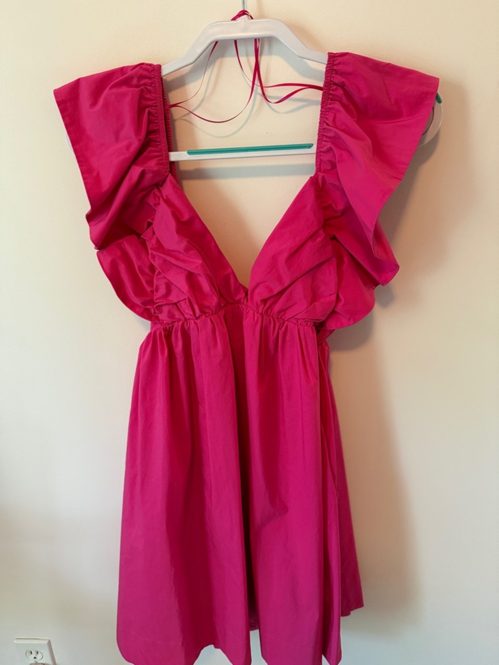Hot Pink V Neck Dress